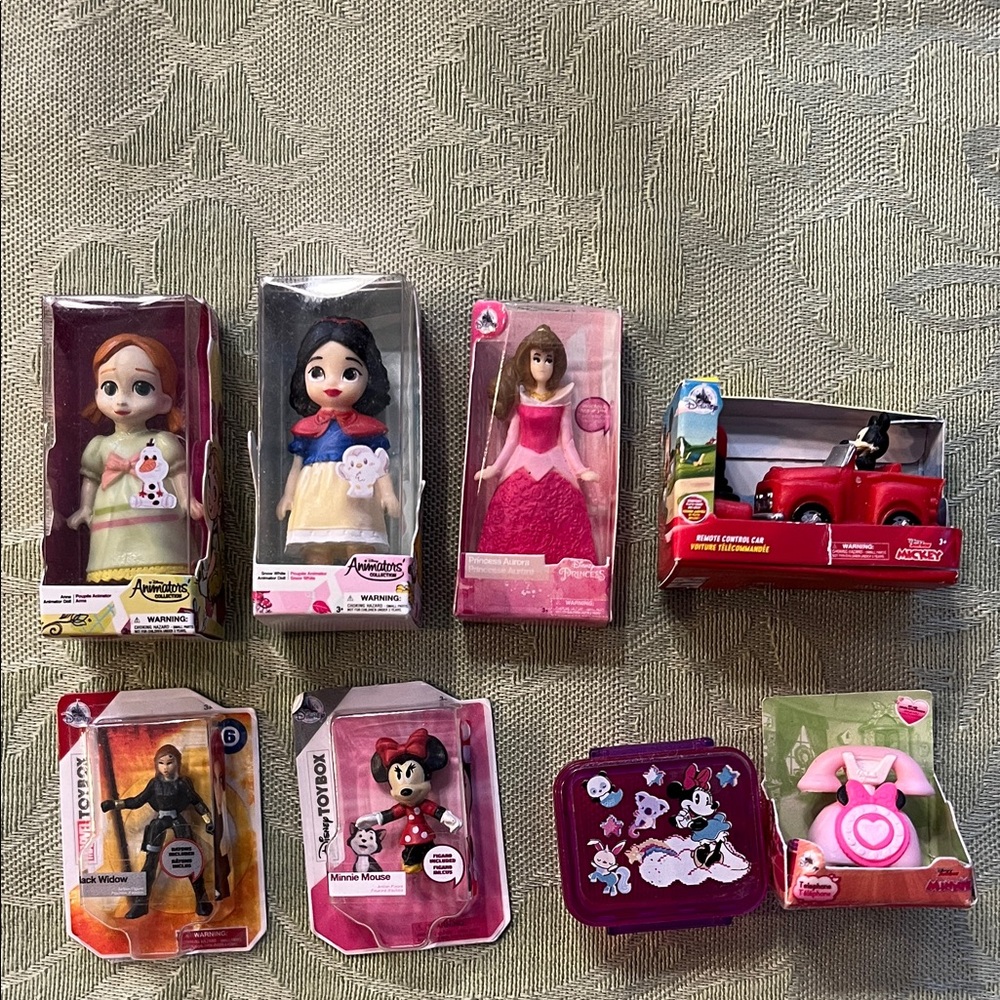 Disney Doll & Character Toy Lot - Pink, Red, Purple, White